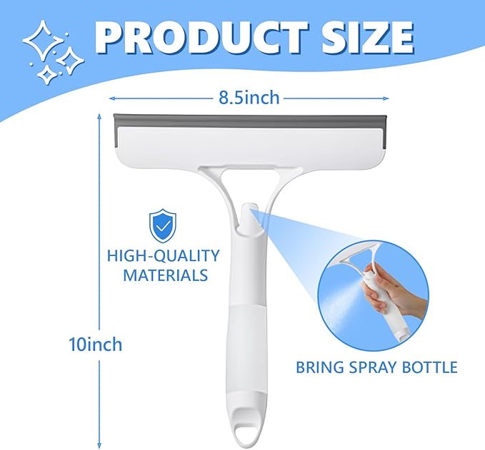 3 in1 Window Cleaner Squeegee，Window Squeegee with Spray Bottle，Best Window Spray Squeegee for Car,Kitchen,Home Windows