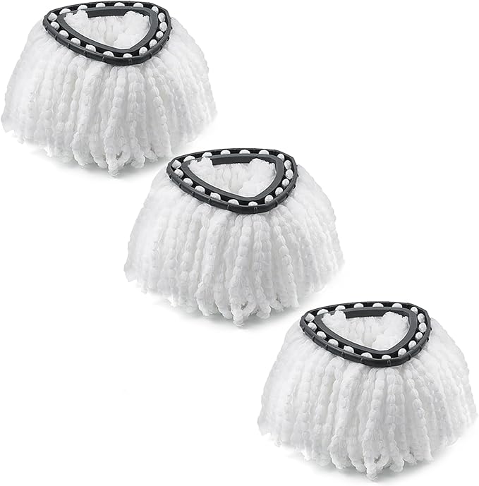 Mop Replacement Heads Microfiber O Ceda Spin Mop Refill Compatible with Spinning Mop, Easywring Mop Replace Head, White, 3 Packs