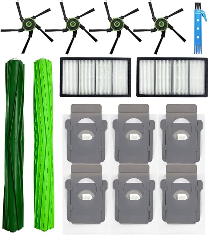 Theresa Hay Replacement Parts for iRobot Roomba s9+ s9 Plus (9550) s9(9150) Robot Vacuum Cleaner Accessories Kit 14 Packs 1 set of Roller Brushes, 2 Filters, 4 Side Brushes, 6 Dust Bags