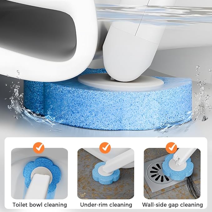 Disposable Toilet Cleaning System: Toilet Brush & Holder Kit with 18PCS Pre-Soaked Cleaner Wall-Mount Scrubbing Toilet Brush Bathroom Cleaning Kit (36-Pack Lavender Brush Head)