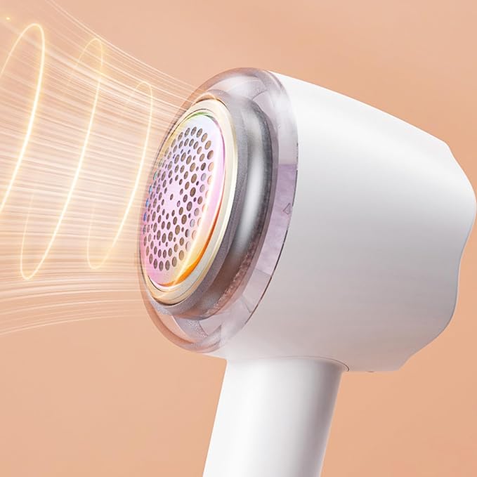 Fabric Lint Shaver, Clothes Fuzz Shaver, USB Powered Shaver and Lint Brush 2 in 1, Laundry Supplies to Remove Fuzz, Lint Balls, Pills On Clothes, Sweater, Seat Mat, Sofa, Furniture, Bedding (White)