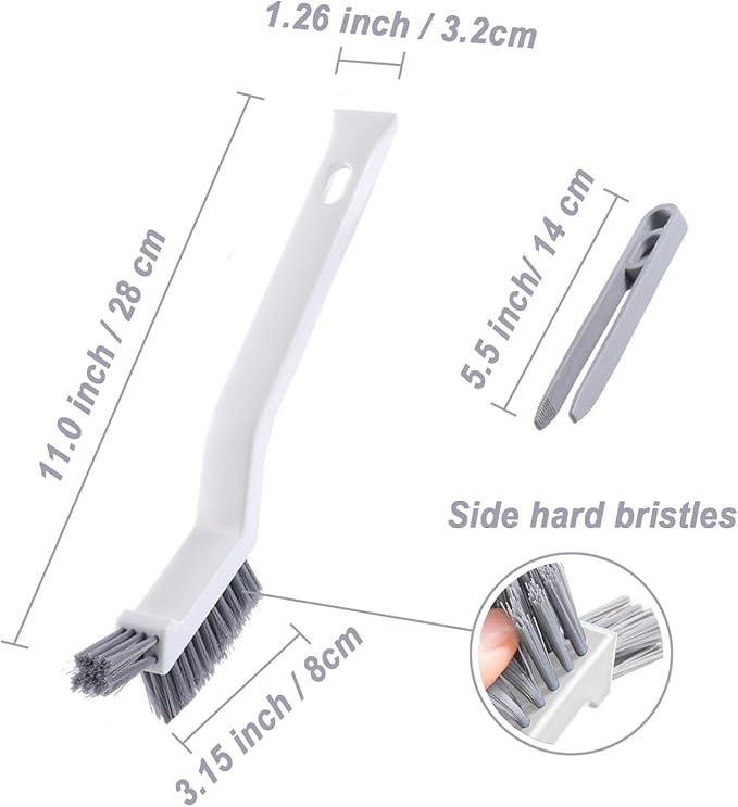 Xemnys Toilet Brush, Deep Cleaner Silicone Toilet Brushes with Long Handle, Toilet Rim Corner Crevice and Tile Grout Groove Gap Cleaning Brush for Home, Bathroom, Shower, Small Spaces