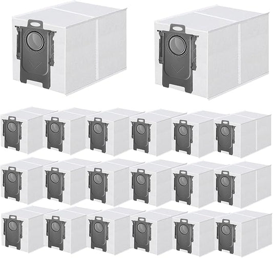 20 Pack Dust Bag Replacement for Roborock QV 35A/Qrevo S5V/Saros 10/ 10R/Q Revo/Qrevo S/Qrevo Pro/Qrevo MaxV/Qrevo Master/Qrevo Plus/S8 Max Ultra/S8 MaxV Ultra/Qrevo Slim Vacuum Cleaner, 3L Capacity