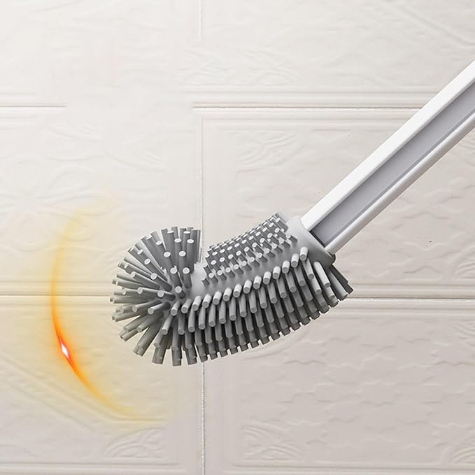 Bendable Silicone Toilet Brush, Flexible Head for | Ergonomic Grip, Bowl Replacement Tool