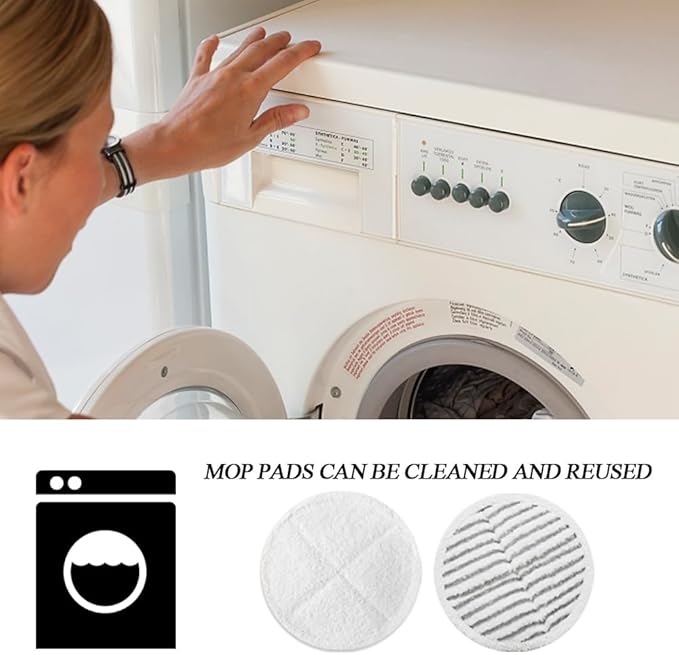 BeiLan Spinwave Mop Pads Fit for Bissell Spinwave 20399 23157 23159 2039A 2124A 20393 2039T 2039W 20391 20395 2307 2315A Soft Scrubby Pads for Hardwood Floor Cleaning Replacement Pads(8Pack)