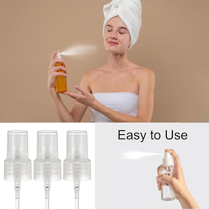 uxcell 12 Pcs Clear Spray Top, 20/410 Fine Mist Sprayer Reusable Replacement Spray Bottle Pump Plastic Top for Cosmetic Perfume and Body Sprays Bottle
