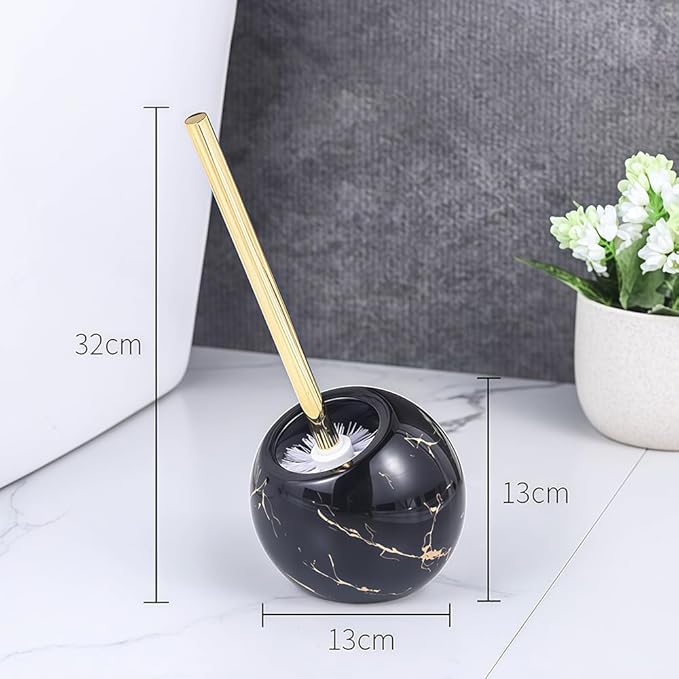 Toilet Brush and Holder Set - Toilet Bowl Brush and Holder with Sturdy Bristles Bathroom Accessories Toilet Cleaner Brush for Bathroom (Black)