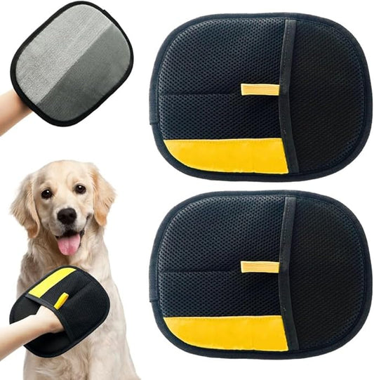 KOURRTER Pet Hair Removal Glove for Cats & Dogs, Upgraded Thickened Double Sided Grooming Glove, Powerful Cat Grooming Gloves, Reusable Hair Remover Glove for Couch, Furniture, Carpet, Curtain (2pcs)