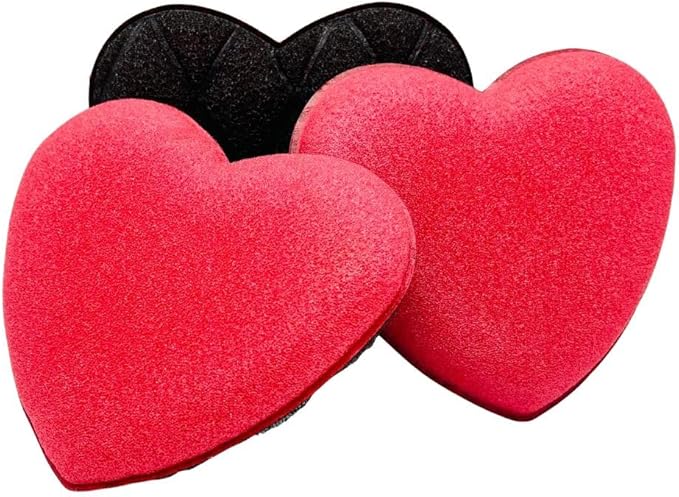 Jetz-Scrubz Heart Shaped Dual-Sided Kitchen Scrubber Sponge, Red and Black, Non-Scratch, Super Absorbent, 5x4.25x1 Inch, Made in USA