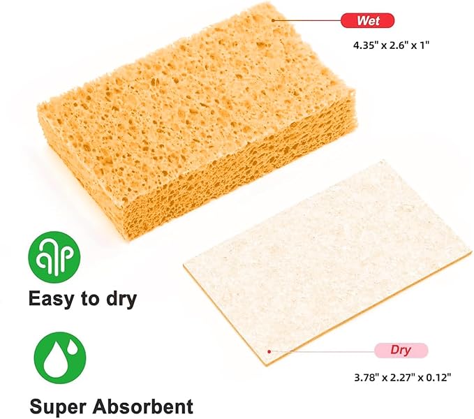 36 - Pack Non-Scratch Scrub Sponges - Sponge for Dishes and Washing Dishes, Cleaning Tools for Kitchen Home and More（Yellow）