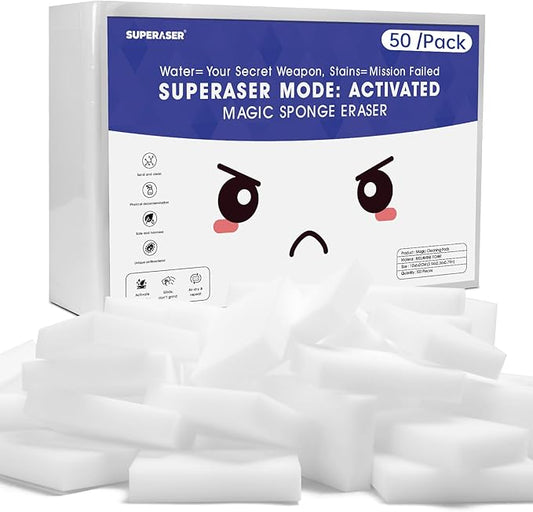 Essential-50 Melamine Sponges, Surface Safe Cleaning