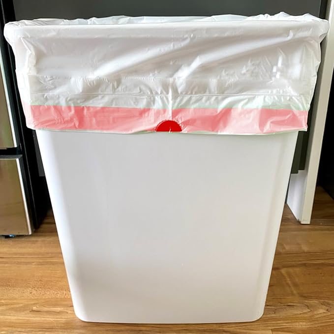 8-10 Gallon Trash Bags Drawstring, 300 Count, White & Unscented Garbage Bags Multi-purpose for Business Home Bathroom Kitchen Commercial and Industrial