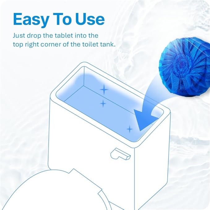 Disposable Tablets Type Toilet Bowl Cleaners(30 pack) Odor Eliminator, Fresh Scent, Multipurpose Residential and commercial Cleaners 2-3 week Lasting