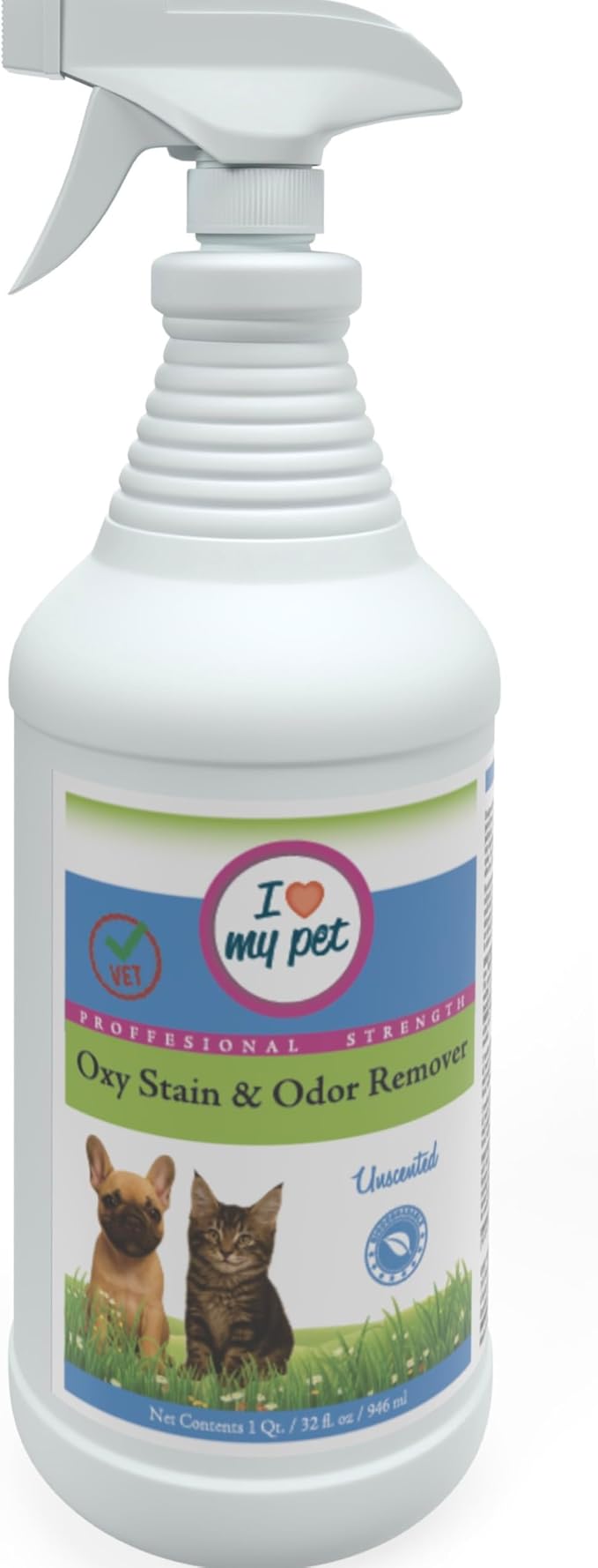 Theochem I Love My Pet Oxy Carpet Cleaner Spray, Oxygen-Powered Stain & Odor Remover for Dog & Cat Accidents, Unscented, 32 oz