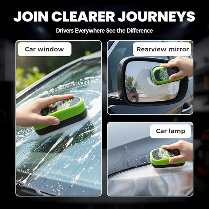 PVZXR Automotive Oil Film Cleaning Brush,Glass Cleaner, Car Windshield Cleaner, 150ml Automotive Oil Film Cleaning Brush - Preserve Clarity, Immediately See the Effects (1PCS)