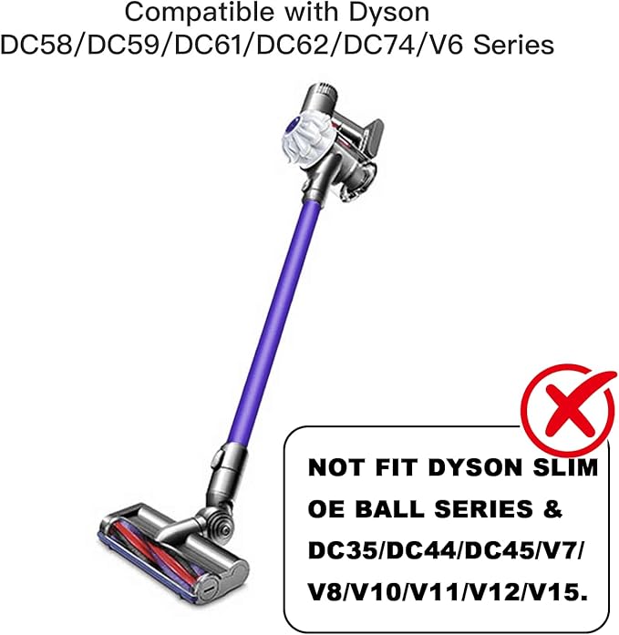 Replacement Wand Extension Tube for Dyson V6 /DC62/DC74 Models,Quick Release Wand Accessories Compatible with Dyson Cordless Stick Vacuum Cleaner of DC58/DC59/DC61/V6 Series (Purple)