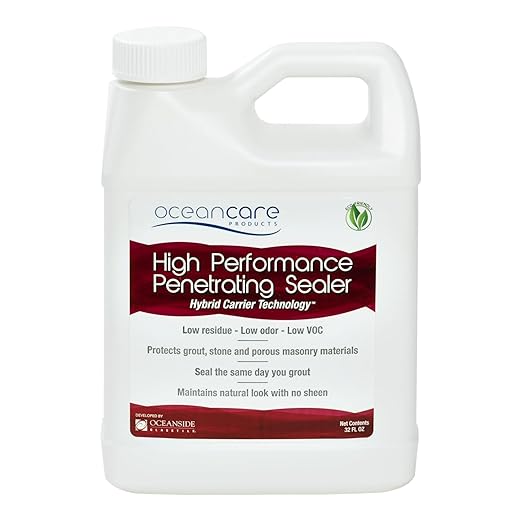 Oceancare Products High Performance Sealer | Stone & Tile Sealer | Outdoor Indoor Use | Sealer for Grout, Stone, Tile, & Concrete | Quart