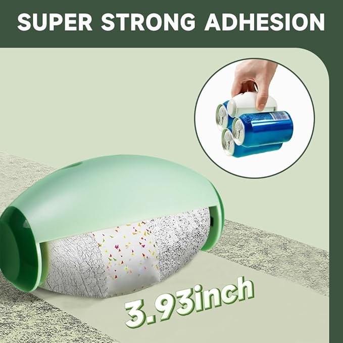 Reusable Silicone Lint Roller, 2025 Upgraded Washable Sticky Roller Powerful Adhesion for Pet Hair and Dust Removal, Portable Home Travel Lint Roller for Clothes Bed Sofa (2, White)