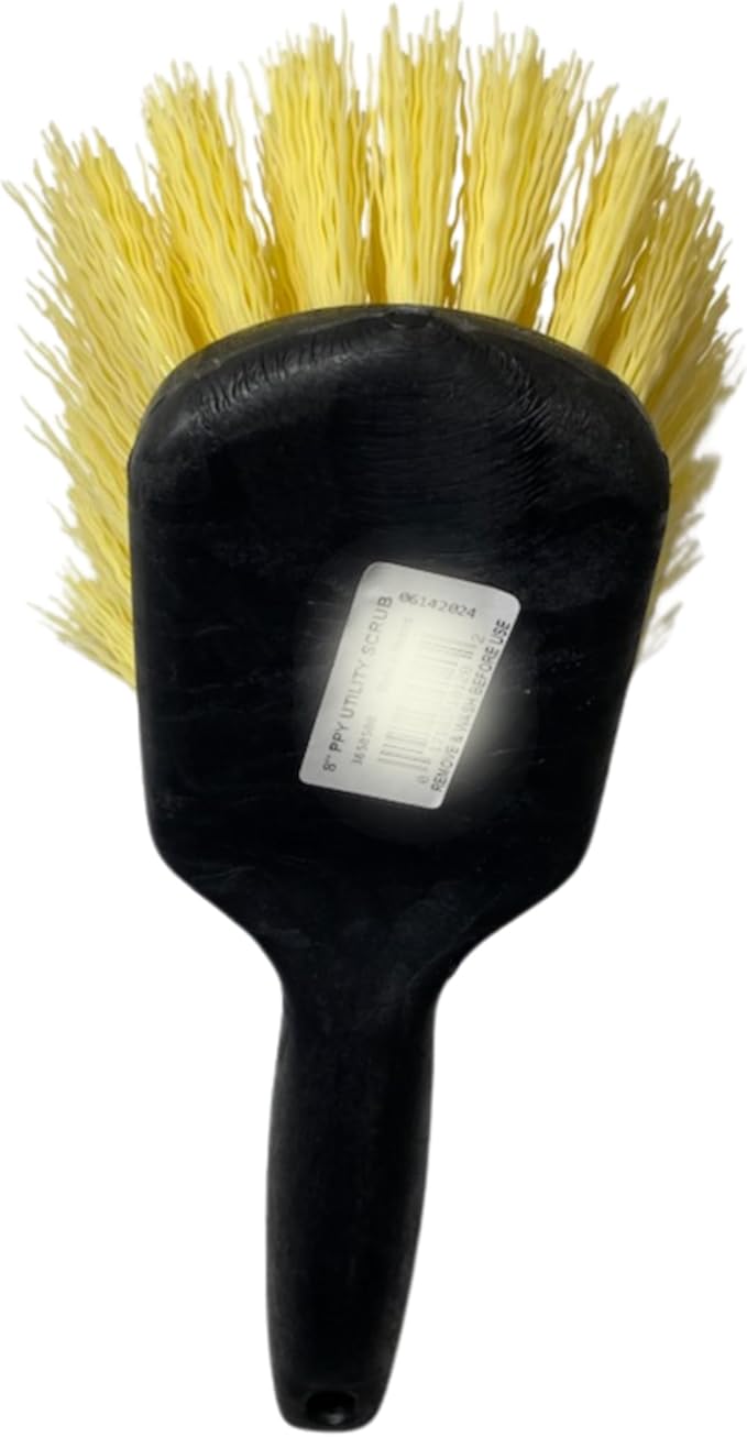 SPARTA 3650500 Plastic Scrub Brush, Cleaning Brush, Utility Brush With Polypropylene Bristles For Cleaning, 8 Inches, Black, (Pack of 12)