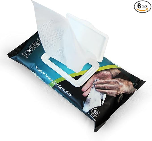 Cleaning Wipes Heavy-Duty Multi-Surface Cleaning Wipes,7.9 x 7.9" Per Count,40 Counts Per Pack, 6 Pack (6, 7.9 X 7.9")