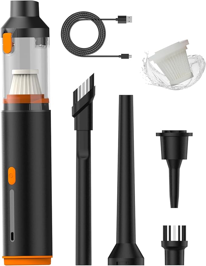 Nimbelephant Handheld Car Vacuum Cleaner Cordless, 19000Pa Strong Suction Portable Mini Vacuum, Blow & Suction 2 in 1 Small Vacuum Cleaner for Car, Desk, Keyboards, Pet