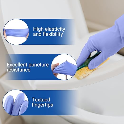 JMU Nitrile Gloves Small Case of 1200, 3.5Mil Nitrile Exam Gloves, Latex Free, Powder Free, Violet Blue