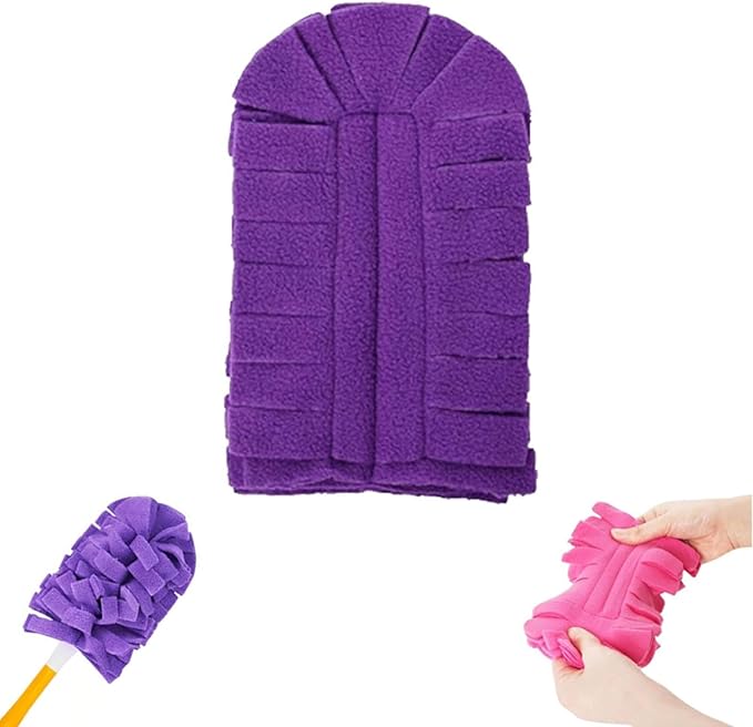 Reusable Microfiber Duster Refills, 360° Electrostatic Duster Refills — The Sustainable Choice for a Dust-Free Home, Washable Replacement Dusters, for Car Interiors, Electronics (Purple)