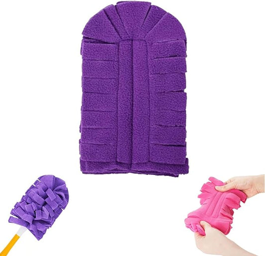 Reusable Microfiber Duster Refills, 360° Electrostatic Duster Refills — The Sustainable Choice for a Dust-Free Home, Washable Replacement Dusters, for Car Interiors, Electronics (Purple)