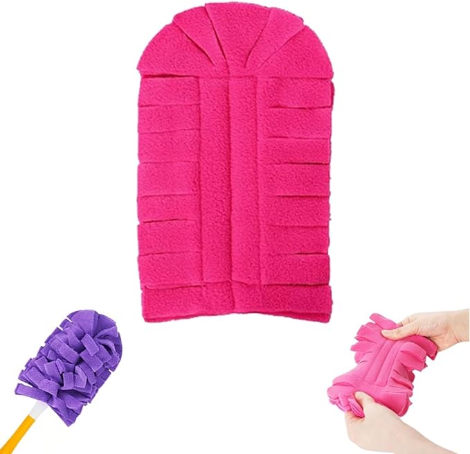Reusable Microfiber Duster Refills, 360° Electrostatic Duster Refills — The Sustainable Choice for a Dust-Free Home, Washable Replacement Dusters, for Car Interiors, Electronics (Rose Red)