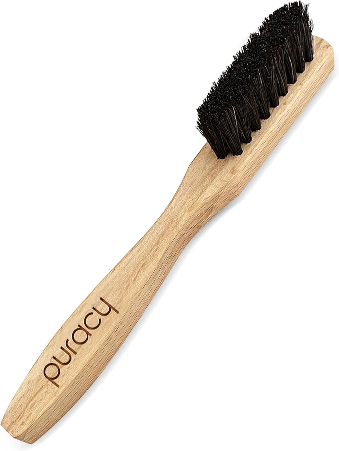 Puracy Laundry Stain Remover Brush for Tough, Deep, and Aged Clothing Stains, with Vegan Bristles for Safe and Effective Stain and Odor Elimination