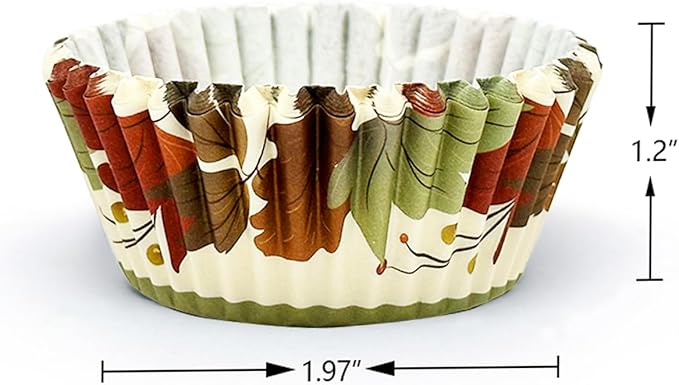 Qiqee Thanksgiving Day Standard Cupcake Liners 300-Count Food Grade Gradient Design Papers Baking Cups Wrappers (Standard Size)