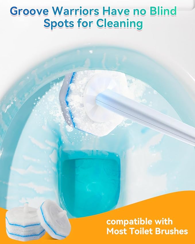EcoSweep 50count Wand Refills, Disposable Toilet Brush Heads for Cloro x Toilet Wand