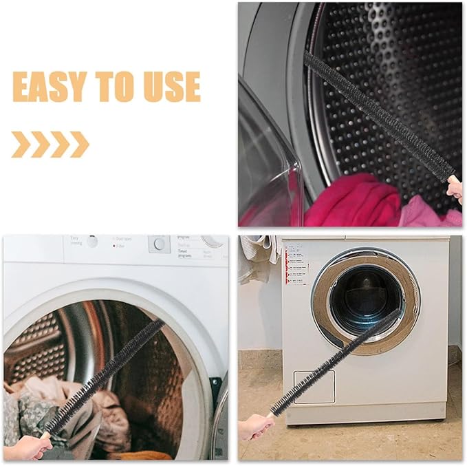 FOMIYES Washing Machine Cleaning Brush and Flexible Dryer Vent Pipe Cleaner Brush Set Long Handle Multi-Purpose Small for Drains and Dryer Vents 2 Pieces
