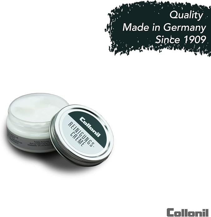 Collonil Leather Cream 2.02 Fl Oz - Cleaning & Care Cream With Nourishing Oils for Fine Smooth Leather - Made in Germany