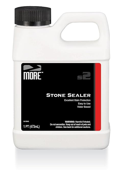 MORE Stone Sealer for Granite, Marble, Concrete, Travertine, Quartzite and Grout - Waterproofs & Protects Countertops, Tiles, and Floors from Water and Oil-Based Stains - Indoor & Outdoor Use - 16oz