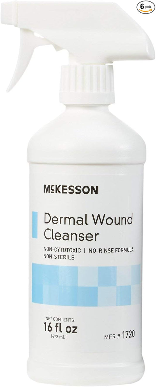 McKesson Dermal Wound Care Cleanser Spray, 16 oz [6 Count] First Aid Wash Solution for Minor Injuries, Cuts, Burns, Scrapes, Sores