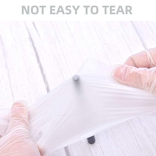 Disposable Medical Clear Vinyl Exam Gloves Industrial Gloves - Latex-Free & Powder-Free 100PCS (Small)