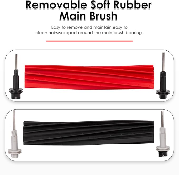 (4 Pack) Q5 Pro+ Roller Brushes Compatible with Roborock S8 Pro Ultra/ Q5 Pro/ Q5 Pro+/ Q8 Max/ Q8 Max+/ Q5 Max+ Q5 DuoRoller+, Dual Roller Brushes Rubber Brush Replacement Parts