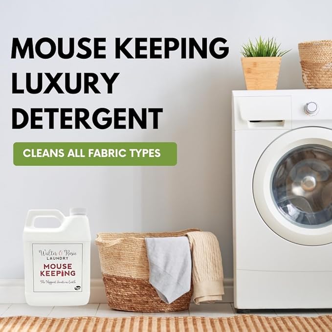 Walter & Rosie Mouse Keeping Luxury Detergent - Inspired Scent with Bergamot and Grapefruit - Cleans All Fabric Types - Ideal for Machine & Handwash - The Happiest Detergent on Earth - 64 Oz