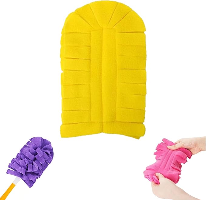 Reusable Microfiber Duster Refills, 360° Electrostatic Duster Refills — The Sustainable Choice for a Dust-Free Home, Washable Replacement Dusters, for Car Interiors, Electronics (Yellow)