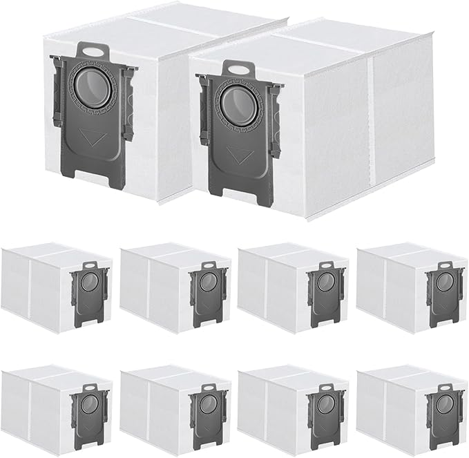 ApexOne 10 Packs Dust Bags for Roborock Saros 10/ 10R, Q Revo, Qrevo S/Slim, S8 MaxV Ultra, S8 Max Ultra, Qrevo MaxV/Pro/Curv/Curv S5X/ Edge/Edge S5A Robot Vacuum Cleaner, 3.2L Large Capacity