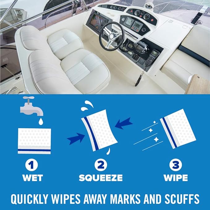 Premium Boat Scuff Erasers, Boating Accessories for Cleaning, Gift for Pontoon, Fishing, Jon Boats, Decks, Vinyl and Hull Cleaner, Gadgets for Men and Women