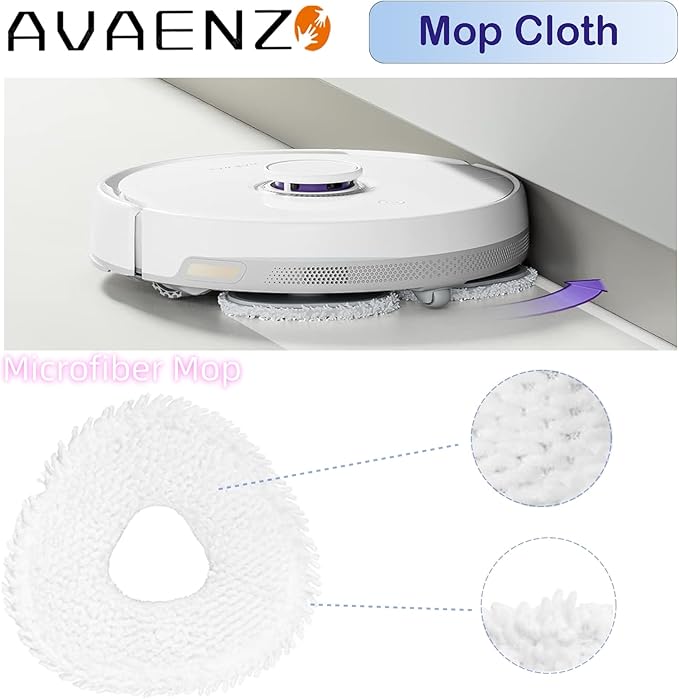Avaenzo Replacement Mop Pads Compatible with Narwal Freo Pro X Ultra Narwal Freo Z Ultra Z10 T10 J3 J4 J5 R10 Microfiber Resuable Mop Cloth Robot Vacuum Cleaner Accessories
