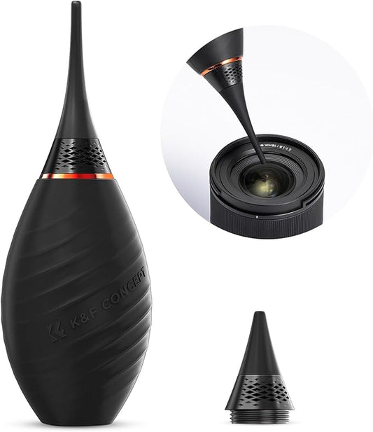 K&F CONCEPT Air Blower, with Long Nozzle/Short Nozzle Switch Design, Single Air Intake Camera Lens Blower, for Digital SLR Lens Sensor LCD Screens Musical Instruments Keyboards Telescope Filters
