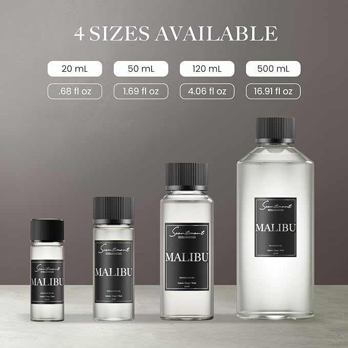 Scentiment Diffuser Oil- Malibu | Aromatherapy Home Fragrance | Inspired by Nobu® Hotel | Luxurious Scent with Notes of Lemon, Ginger, Musk (120 mL)