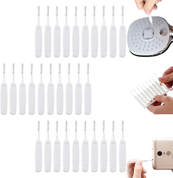 Upgrade Shower Head Cleaning Brush, Gap Hole Anti-Clogging Cleaning Brush, Shower Head Cleaner Picks Brush Tiny Cleaning Brush for Shower Head, Multifunction Shower Head Cleaning Brushes (30PCS)