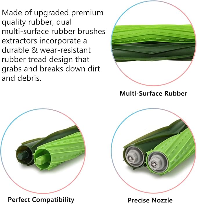 YOKYON 24PK Replacement Parts Kit for iRobot Roomba i7 i7+ i1 i3 i4 i5 i6 i8 J5 J6 J7 J8 J9 Plus E5 E6 Vacuum, Rubber Brushes & High-Efficiency HEPA Filters & Side Brushes
