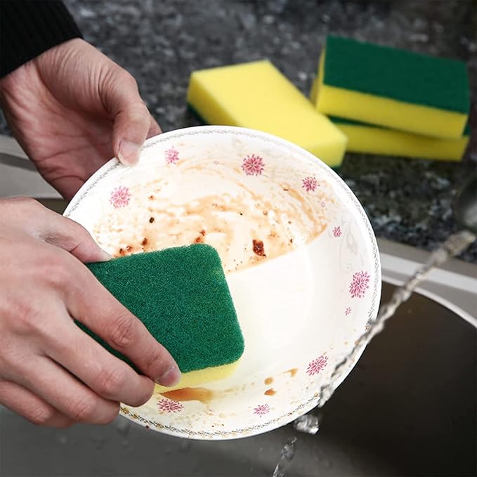 Sponge Individually Wrapped 200 Pack Kitchen Dishwashing Sponge, Non Scratch Scouring Pad, Odor-Free Sponge Wipes for Travel Apartments