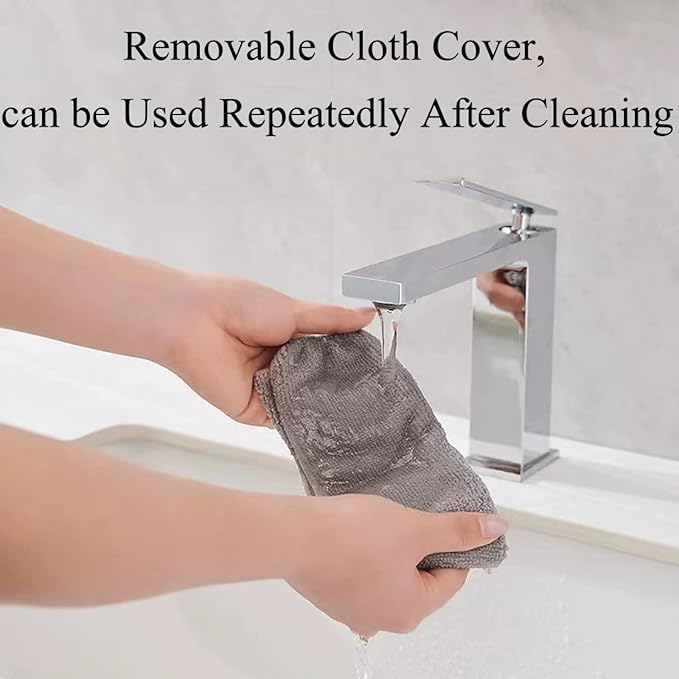 TopHomer 5 Pieces Retractable Gap Dust Cleaner Brush with Washable and Removable Duster Cloth for Cleaning Under Appliances Furniture Couch Fridge (Grey)