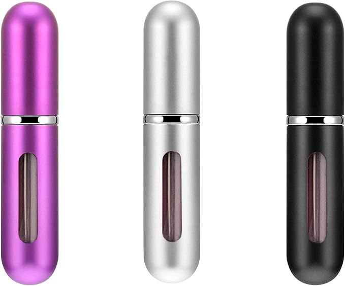 Portable Perfume Storage Bottle Refillable atomizer spray compact travel size up to 70 sprays easy refill fine mist TSA approved leak proof (Pink)